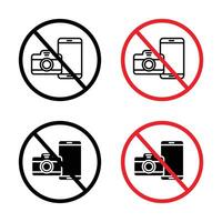 Photo and phone forbidden sign vector