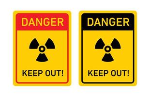 Danger high radiation area keep out sign vector