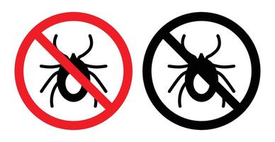 Mite in the prohibition sign vector