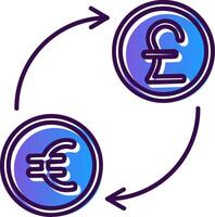 Currency exchange Gradient Filled Icon vector