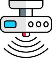 movimiento sensor lleno medio cortar icono vector