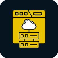 Cloud storage Glyph Two Color Icon vector