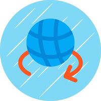 3d rotate 1 Flat Blue Circle Icon vector