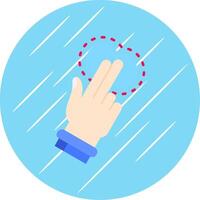 Two Fingers Tap Flat Blue Circle Icon vector