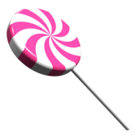 spirale sucette. sucette sur bâton. 3d le rendu illustration de une rond sucette. rayé tordu bonbons png