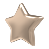 3D golden star. Shiny golden star. Gold star icon. Golden star isolated 3d rendering png