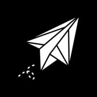 Paper plane Glyph Inverted Icon vector