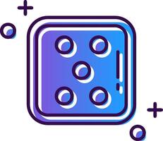 Dice five Gradient Filled Icon vector