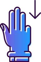 Three Fingers Down Gradient Filled Icon vector