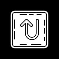 U turn Glyph Inverted Icon vector