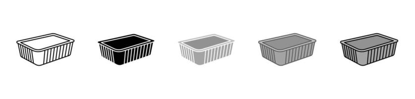 Aluminum foil food container icon vector