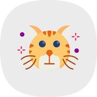 Rolling eyes Flat Curve Icon vector