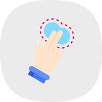 Two Fingers Tap Flat Curve Icon vector