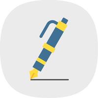 Fountain pen Flat Curve Icon vector