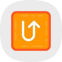 U turn Flat Curve Icon vector