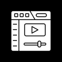 Video player Glyph Inverted Icon vector