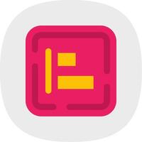 Left allignment Flat Curve Icon vector