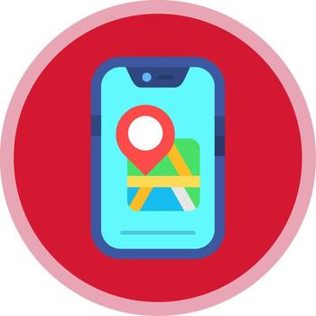 Map location Flat Multi Circle Icon vector