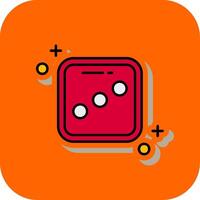 Dice three Filled Orange background Icon vector