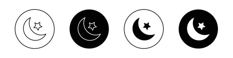 Islam star and crescent icon vector