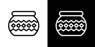 Indian pot icon vector