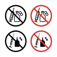No drugs or alcohol sign vector