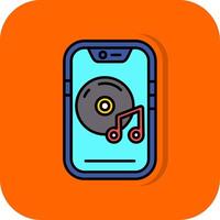 Music player Filled Orange background Icon vector