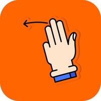 Three Fingers Left Filled Orange background Icon vector