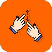 Tap and Scroll Filled Orange background Icon vector