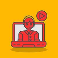 Video lecture Filled Shadow Icon vector