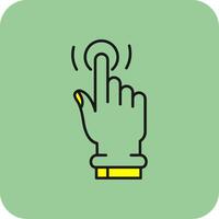 Tap and Hold Filled Yellow Icon vector