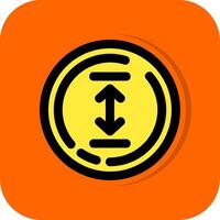 Up and down arrow Filled Orange background Icon vector