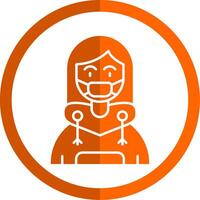 Face mask Glyph Orange Circle Icon vector