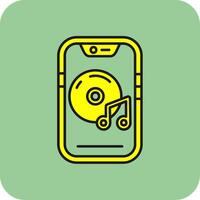 Music player Filled Yellow Icon vector