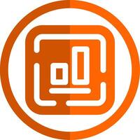 Bottom alignment Glyph Orange Circle Icon vector