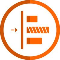 Left alignment Glyph Orange Circle Icon vector