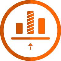 Bottom allignment Glyph Orange Circle Icon vector