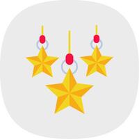 Navidad estrella plano curva icono vector