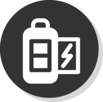 Battery half Glyph Grey Circle Icon vector