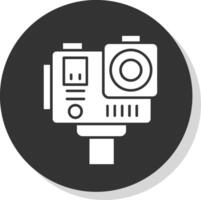 Action camera Glyph Grey Circle Icon vector