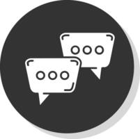Speech bubbles Glyph Grey Circle Icon vector