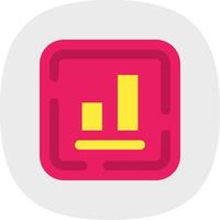 Bottom alignment Flat Curve Icon vector