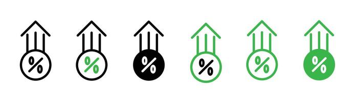 interesar crecimiento icono vector