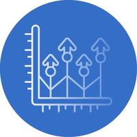 crecer arriba degradado línea circulo icono vector