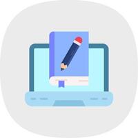 Online learning Flat Curve Icon vector