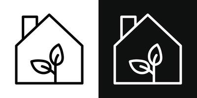 Eco house icon vector