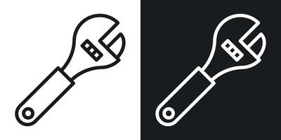 Adjustable wrench icon vector