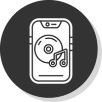 Music player Glyph Grey Circle Icon vector