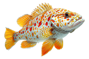 AI generated Grouper Isolated on Transparent Background ,sea fish png ,generative ai
