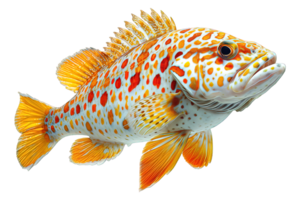 AI generated Grouper Isolated on Transparent Background ,sea fish png ,generative ai